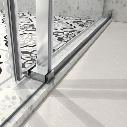 Single Sliding Shower Door,49"-54" W x 76" H Frameless Shower Door with 5/16" (8mm) Thick SGCC Tempered Glass W/Adjustable Soft Closing,Bathroom Glass Door for Spa（Brushed Nickel ）