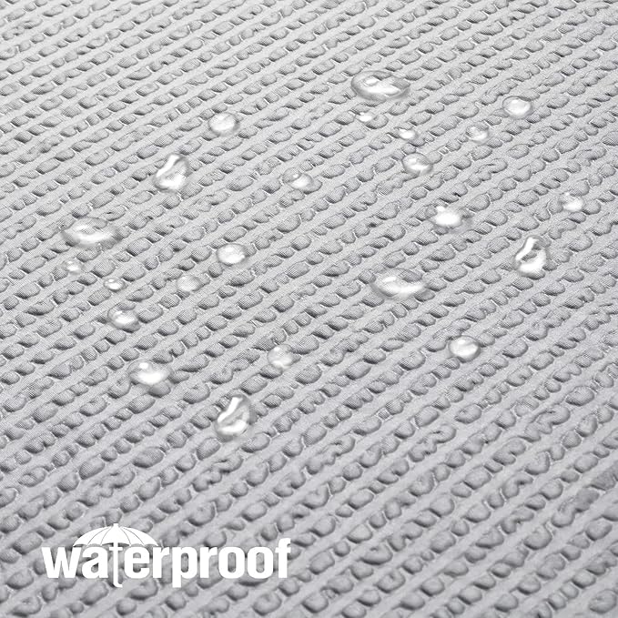 OVZME Berry Cute Shower Curtain, Embossed Textured Fabric Shower Curtain for Bathroom - Soft Cloth & Hotel Spa Luxury, Water Repellent, Machine Washable Shower Curtain, 72X72, Light Grey
