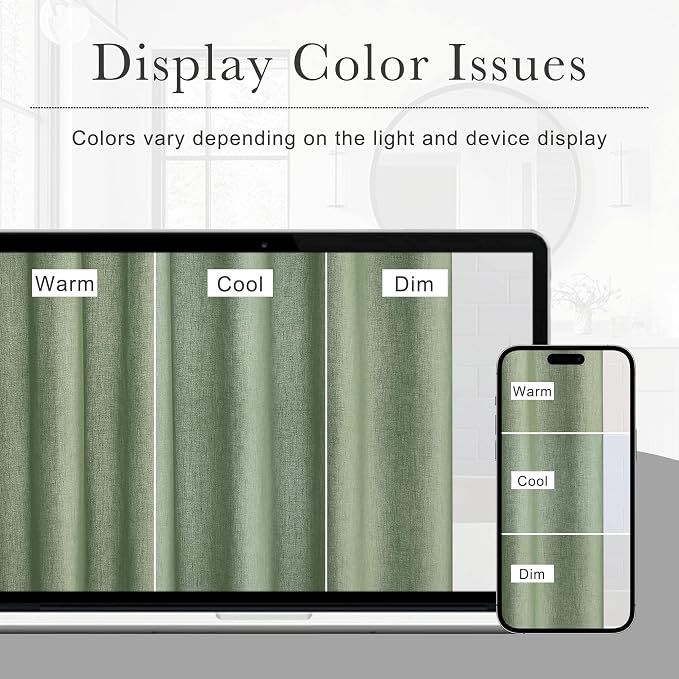 KGORGE Linen Fabric Shower Curtain Set-Semi Sheer Lightweight Waterproof Thick Cloth Neutral Washable Shower Curtains for Bathroom Bathtub Decor, Forest Green, W72 x L84, 12 Hooks Included, 1 Panel