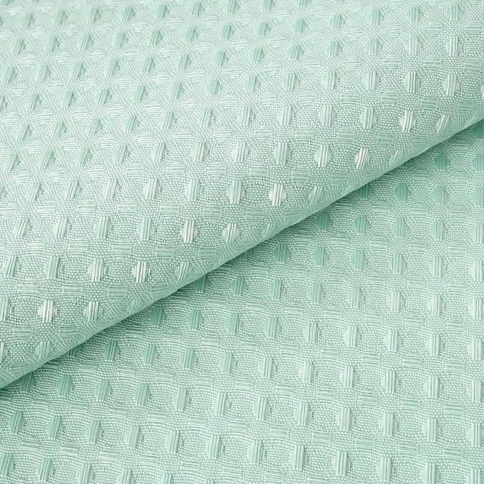 River Dream Waffle No Hook Shower Curtain with Liner,Misty Blue,71x74 | Dotted Waffle,Snap-in Liner,Heavy Duty,Quick Dry,Mesh Top Window,With Bottom Magnets,Hotel-Grade,Washable,Standard Size