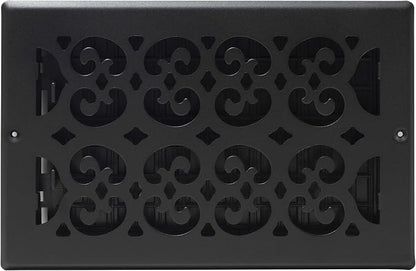 Decor Grates ST610W Scroll Design Wall/Ceiling Register, 6x10, Textured Black