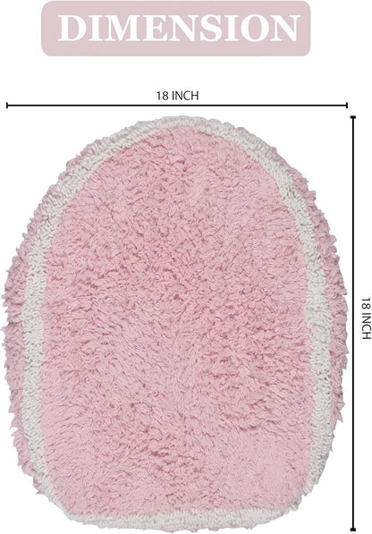 Home Weavers Allure Collection Toilet Lid Seat Cover, Elastic Edges, 100% Cotton Soft Universal Fit for Standard Oblong Round Elongated Bath Room Bowl Lids, Washable, 18"x18" Toilet Lid Cover, Pink