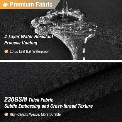 Long Linen Textured Waterproof Thick Shower Curtain Set, 72x84, Black | Tall Size, 230GSM Polyester, Heavy Duty Cloth, Weighted Hem, 12 Plastic Hooks, Modern Luxury Hotel Style, Machine Washable