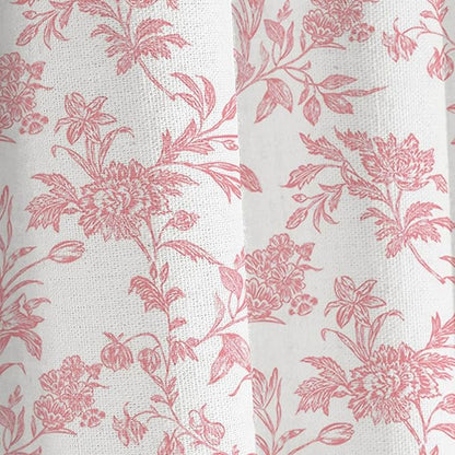 WOUVMA Pink Shower Curtain Floral Cotton Cottagecore Shower Curtain for Bathroom 72" W x 72" L