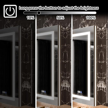 36"x36" Smart LED Medicine Cabinet with Mirror - Double Door Bathroom Storage, Anti-Fog, 3-Color Stepless Dimming, 5X Magnifier, Night Light, Soft-Close Hinges