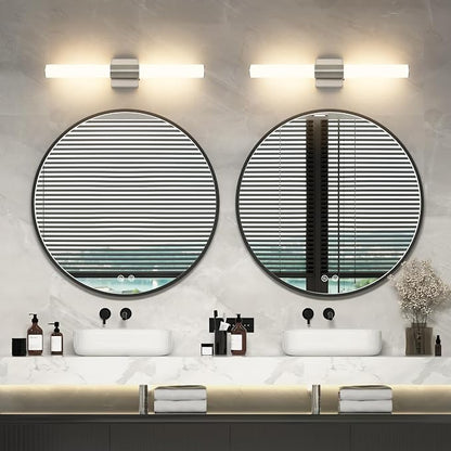 Brushed Nickel Bathroom Light Fixture 5CCT Dimmable 18W Led Bathroom Vanity Lights Over Mirror Modern Bath Lights for Mirror