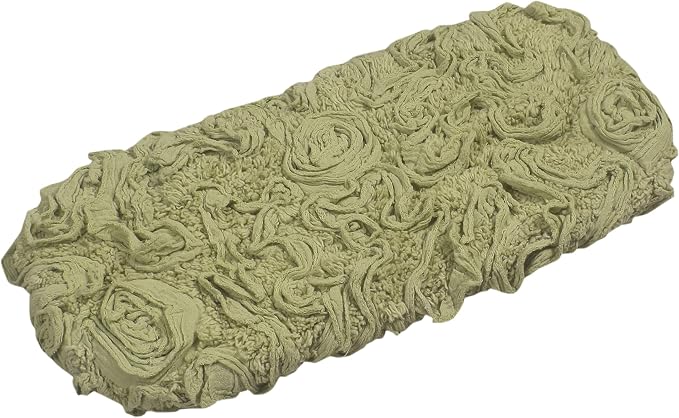 Home Weavers Bell Flower Toilet Tank Lid Cover – 10"x22", 100% Cotton, Tufted, Soft & Absorbent, Non-Slip, Machine Washable Bathroom Décor, Green