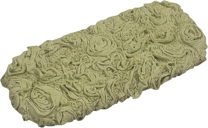 Home Weavers Bell Flower Toilet Tank Lid Cover – 10"x22", 100% Cotton, Tufted, Soft & Absorbent, Non-Slip, Machine Washable Bathroom Décor, Green