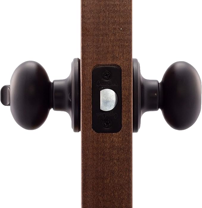 Copper Creek EK2030BC Egg Door Knob, Privacy Function, 1 Pack, in Black