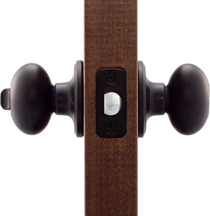 Copper Creek EK2030BC Egg Door Knob, Privacy Function, 1 Pack, in Black