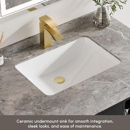 homary 35.4" Floating Bathroom Vanity with Sink, Modern Wall-Mounted Vanity Bathroom Cabinet with Sintered Stone Countertop, Undermount Sink & Black, 2 Open Storage Shelves