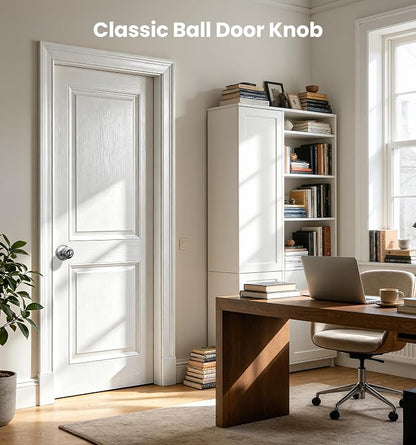 Veise Privacy Interior Door Knobs for Bedroom & Bathroom, Brushed Nickel | ANSI Grade 3, Keyless, Easy Installation, Thumb Lock Emergency Release, Rust & Fingerprint-proof, Reversible,Classic