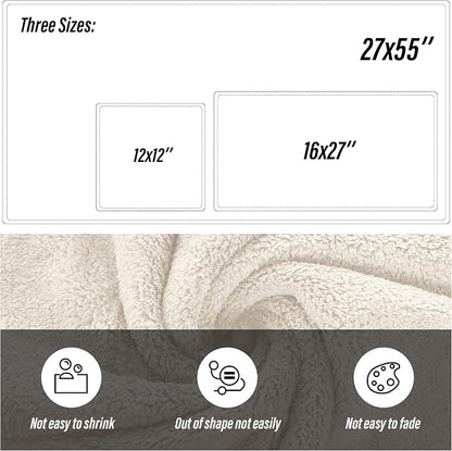 MOONQUEEN Ultra Soft Towel Set-Quick Drying - 2 Bath Towels 2 Hand Towels 2 Washcloths-Microfiber Coral Velvet Highly Absorbent Towel for Bath Fitness,Bathroom,Sports,Yoga, Travel(Cream, 6 Pcs)