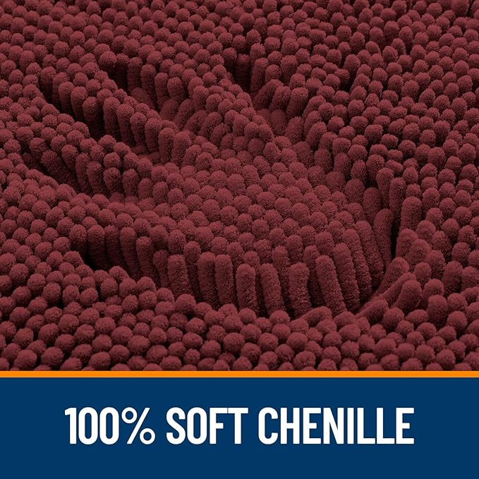 OLANLY Large Bathroom Rugs 59x35, Extra Soft Absorbent Chenille Bath Rugs | Andorra Red-Brown, Quick-Drying Rubber Backing, Washable Bath Mat for Bathroom Floor, Tub and Shower, Home Decor Accessories