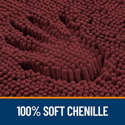 OLANLY Bathroom Rugs 36x24, Extra Soft Absorbent Chenille Bath Rugs | Andorra Red-Brown, Quick-Drying Rubber Backing, Washable Bath Mat for Bathroom Floor, Tub and Shower, Home Decor Accessories