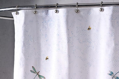 Maison d' Hermine Shower Curtain 100% Cotton One Panel 70"x72" Washable Fabric Shower Curtains for Bathroom, Easy Hanging with 12 Button Holes - Home Hotel Spa Easter Gifts (Fleurs De Mai)