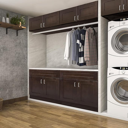 Design House Brookings Shaker Fully Assembled Wall Kitchen Cabinet W2136, 21 W x 12 D x 36 H, Brown, Solid Wood, Design House, 568998