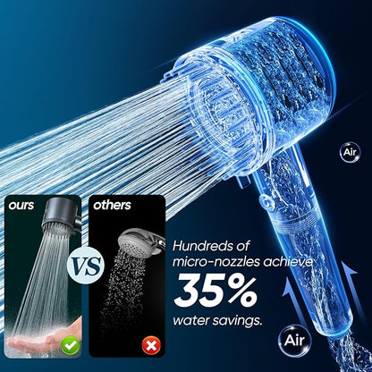Filtered Shower Head with Handheld, Showerhead with Filters Black | Cobbe Filtered Shower Head with Handheld Built-in Power Wash - Remove Chlorine - Reduces Dry Itchy Skin, Black