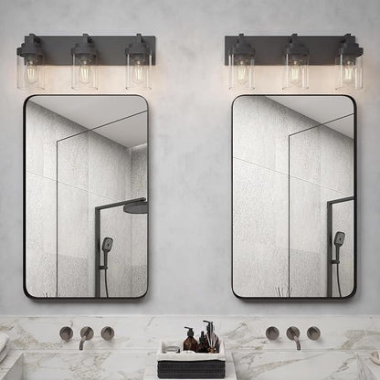 Bathroom Vanity Light, 3 Lights Morden Bathroom Lighting Fixtures Over Mirror, Black Bathroom Light Fixtures for Bathroom