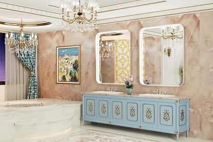 30"x36" Silver LED Bathroom Mirror with Lights,3000K/4500K/6000K | Stepless Dimmable,Anti-Fog,Memory Function,Aluminum Frame Wall Mount Lighted Bathroom Vanity Mirror,ETL Cert‌,IP54 Waterproof