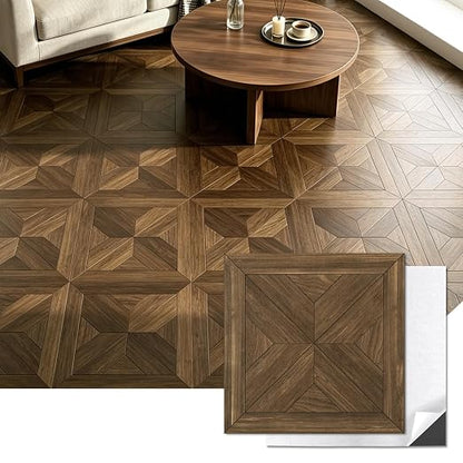 Art3d 30-Pack Peel and Stick Flooring Wood Planks, 12 x 12 in, Teak | Premium Vinyl, Self-Adhesive, Waterproof, Wood Grain, Fade-Resistant, Scratch-Proof, Ideal for Kitchen, Dining Room, Bedrooms