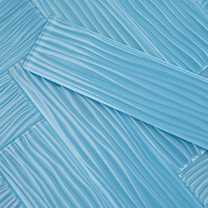 Blue Water Wave Glass Subway Tile, Glass for Bathroom Kitchen Backsplash Wall, 3 x 12 Inch, 4 Sq.Ft.