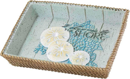 Avanti Linens - Accessory Set, Resin Tumbler, Toothbrush Holder, Soap Dish & Lotion Pump, Durable Bath Decor (Beachcomber Collection)