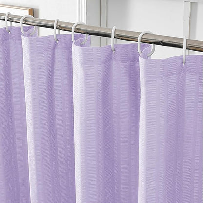 Aiyufeng Light Purple Shower Curtain for Bathroom, Embossed Textured Fabric Shower Curtain for Bathroom - Soft Cloth & Hotel Spa, Machine Washable, 72X78,Light Purple