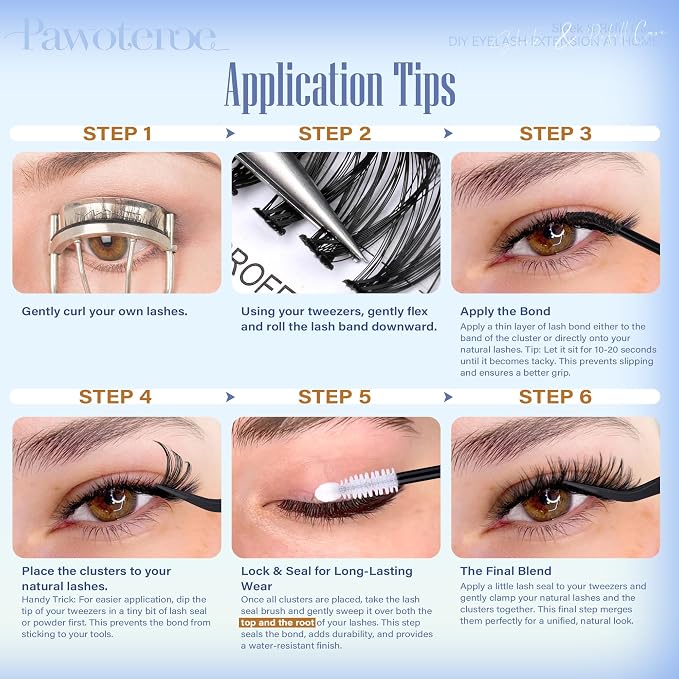 Lash Clusters 200pcs Individual Lashes 30D 40D Cluster Eyelash Extensions 11-16mm Eyelash Clusters Lash Extensions for Self Application (30D&40D, 0.07D, 11-16mm Refill)