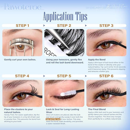 Lash Clusters 200pcs Individual Lashes 30D 40D Cluster Eyelash Extensions 11-16mm Eyelash Clusters Lash Extensions for Self Application (30D&40D, 0.07D, 11-16mm Refill)
