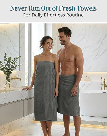 Casa Platino 100% Cotton Bath Sheets Set of 4 (36"x72") - Ring Spun Cotton Extra Large Bath Towels Sets - Quick Dry, Soft & Absorbent Oversized Grey Towel Sets - Fade Resistant - Ultimate Grey