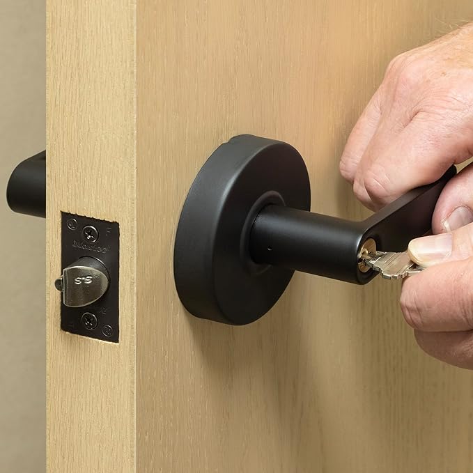 Master Lock SLCHSR10B Heavy Duty Lever Style, Grade 2 Commercial Storeroom Door Lock with Bump Stop, Oil Rubbed Bronze Finish, Black