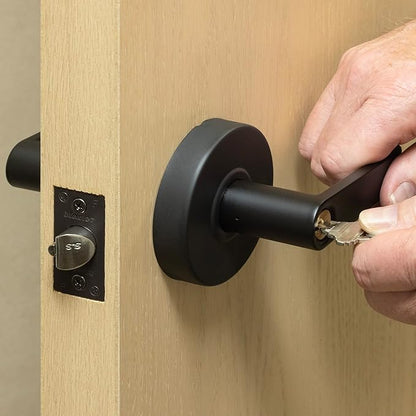 Master Lock SLCHSR10B Heavy Duty Lever Style, Grade 2 Commercial Storeroom Door Lock with Bump Stop, Oil Rubbed Bronze Finish, Black