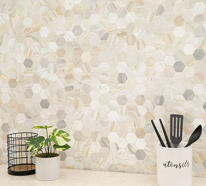 MSI Athena Gold Hexagon Honed Mesh Mounted Mosaic Tile for Bathroom, Kitchen Backsplash, Accent Wall Tile, and Shower Wall Tile