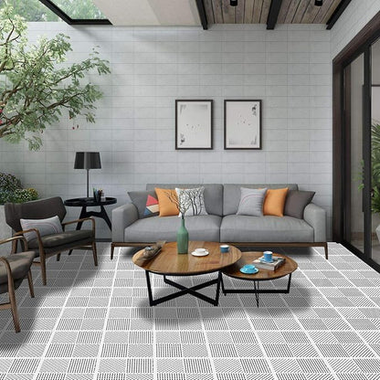 9 Pack Modular Interlocking Floor Mat Soft Non-Slip Shower Floor Tile for Pool Bathroom Shower Sauna Balcony Patio Boat, 12"×12" White