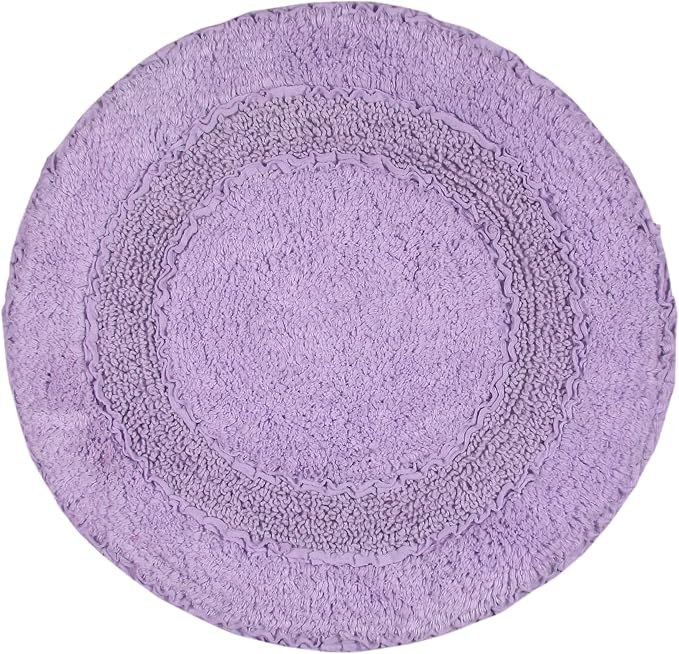 Home Weavers Radiant Collection 100% Cotton Bathroom Rugs Set, Bathroom Décor, Washable Rug, Extra Soft and Absorbent Bath Rug, Kitchen Mat, Bath Mat Set, Bath Floor Mat Non Slip, 22" Round, Purple
