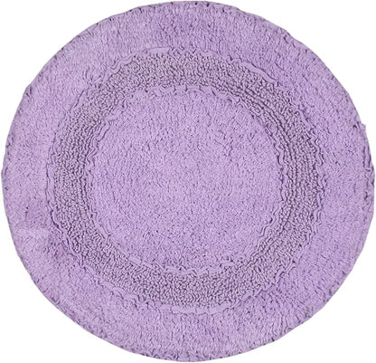 Home Weavers Radiant Collection 100% Cotton Bathroom Rugs Set, Bathroom Décor, Washable Rug, Extra Soft and Absorbent Bath Rug, Kitchen Mat, Bath Mat Set, Bath Floor Mat Non Slip, 22" Round, Purple