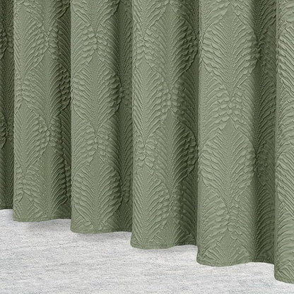 72x84 Extra Long Shower Curtain, Sage Green 3D Embossed Half Bath Curtain