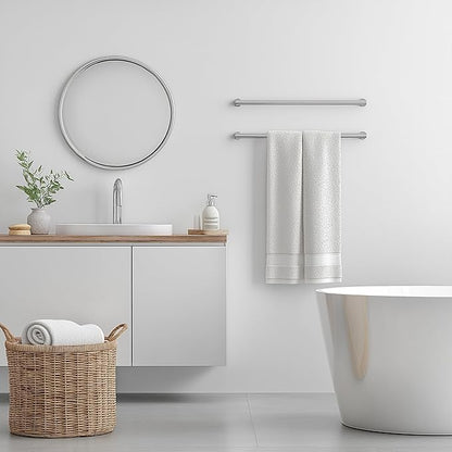 SEIDO 24" Brushed Nickel Towel Bar for Bathroom Wall, Kitchen Towel Holder w/No-Assembly Design, SUS 304 Stainless Steel Towel Rack Rod with 21" Hanging Length, Heave Duty, Complete Mounting Kit