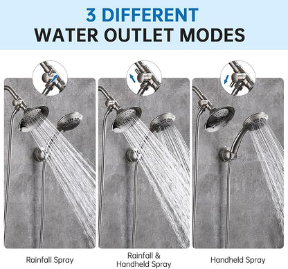 G-Promise Solid Metal 3-Way Shower Diverter Valve (Brushed Nickel) | Smooth Knob Switch, Spray Separately or Both, Anti-Leak, Easy to Install, Standard Connections, Universal Replacement Part