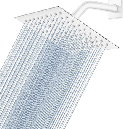 Midanya Square Rain Shower Head,High Pressure,Polish Chrome 6 Inch | 360°Swivel,Ceiling or Wall Mount,Waterfall Full Body Coverage,Bathroom Remodel,Stainless Steel Large Rainfall Shower Head