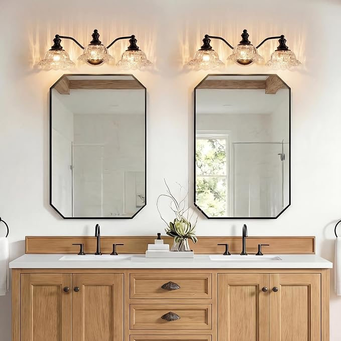 Farmhouse Vanity Lights for Bathroom Light Fixtures Black Vanity Lights 3 Light Bathroom Light Fixtures