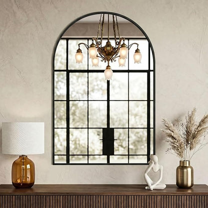 AMOISE Arched Bathroom Mirror for wall, 2Pack 30"x20" Vanity Mirror, Black | Metal Frame, HD Glass, Over Sink Mirror for Bathroom, Entryway, Living Room & Bedroom
