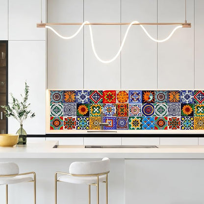 24 PCS Peel and Stick PVC Tile Stickers Waterproof Removable | for Kitchen Bathroom Backsplash, Waterproof Self-Adhesive Removable Decals, Easy DIY Decor, Smooth Surfaces, 7.87x7.87in
