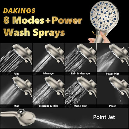 High Pressure Filtered Shower Head with Handheld, Upgrade Magnetic 10-Mode Handheld Showerhead Built-in Power Wash for Bathroom Cleaning, Detachable Shower Head with 71" Shower hose