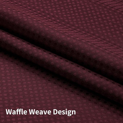 Colorful Star No Hook Waffle Shower Curtain with Snap in Fabric, Waterproof Shower Curtains with See Through Top Window, Hotel Luxury Heavy Duty Bathroom Curtain and Liner Set, 72'' x 75'', Burgundy