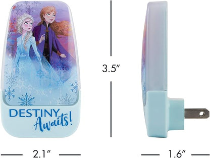 Disney Frozen 45670 LED Night Light, Anna and Elsa, Princess, Plug-in | Dusk-to-Dawn Sensor, Girl's Room Decor, UL-Certified, Ideal for Bedroom, Nursery, Bathroom, Kid's Playroom