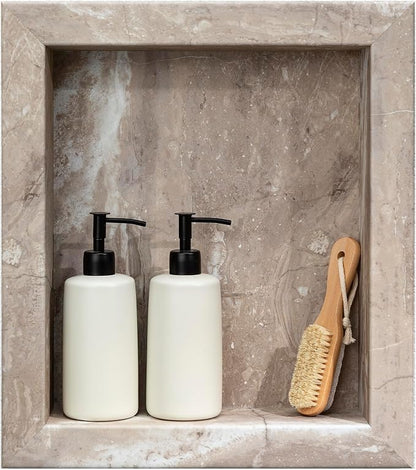 Palisade 17.5 in x 15.5 in Vinyl Shower Niche Venetian Marble | Waterproof Shower Insert