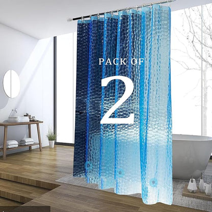 Shower Curtain Liner, 2 Pack 100% Waterproof Eva Shower Curtains with 3 Duty Heavy Bottom Magnets and 12 Rust Proof Grommets, 72x72 Weighted Shower Liner for Shower Stall, Bathtubs