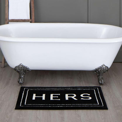 Mohawk Home Hers Casual Novelty; Solid Black 1' 5" X 2' Bath Mat Perfect for Bathroom